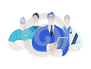 Medical insurance illustration - hospital administrator