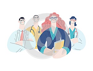 Medical insurance illustration - hospital administrator