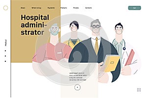 Medical insurance illustration - hospital administrator