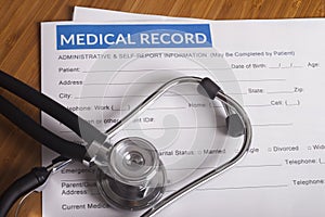 Medical insurance records and Stethoscope