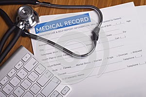 Medical insurance records and Stethoscope