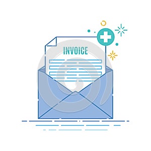 Medical invoice receipt in an envelope poster