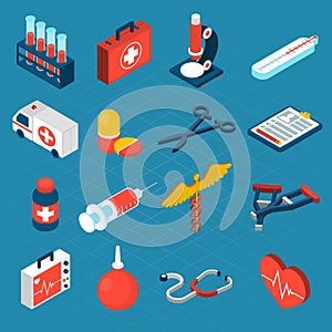 Medical Isometric Icons vector design illustration
