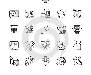 Medical Istruments Well-crafted Pixel Perfect Vector Thin Line Icons 30 2x Grid for Web Graphics and Apps.