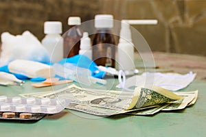 Medical items and money