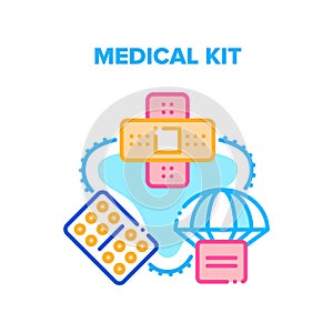 Medical Kit Box Delivery Vector Concept Color