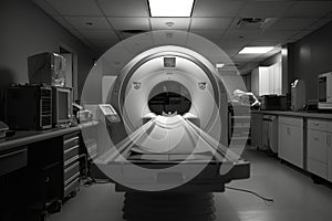 A medical lab with a large MRI machine with Generative AI