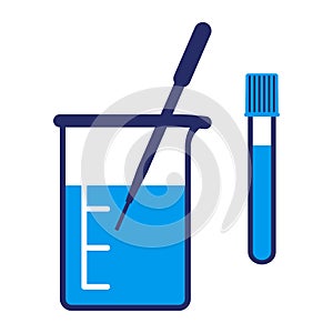 Medical laboratory glassware equipment icon
