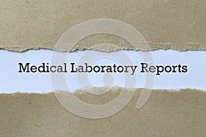 Medical laboratory reports on paper