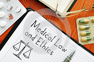 Medical Law and Ethics is shown using the text