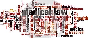Medical law word cloud