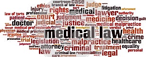 Medical law word cloud