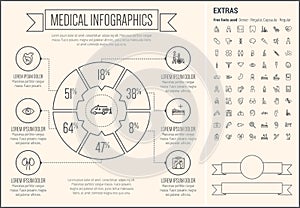 Medical Line Design Infographic Template