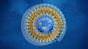 Liposome structure cell 3D rendering
