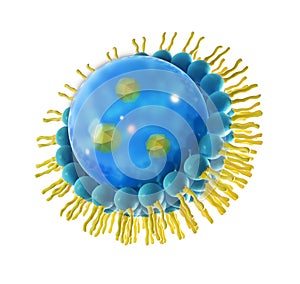 Liposome structure cell 3D rendering
