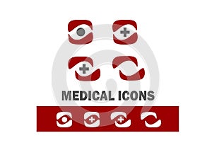 Medical logos illustrations and icons design