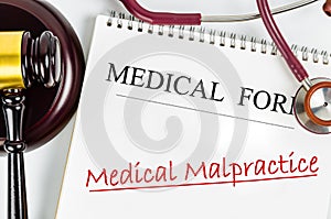 Medical malpractice law concept photo
