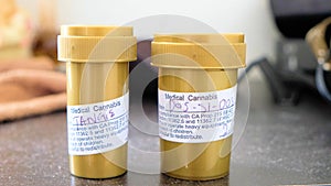 Medical Marijuana prescription vials.
