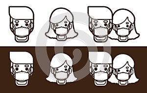 Medical mask, Hygienic mask cartoon graphic