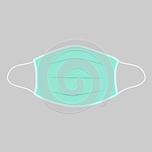 Medical mask vector icon isolated on gray background