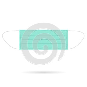 Medical mask vector icon isolated with shadow