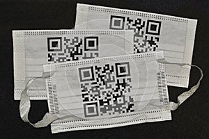 Medical masks with QR-code printed on them