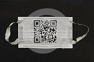 Medical masks with QR-code printed on them