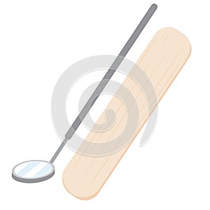 Medical mirror and tongue depressor