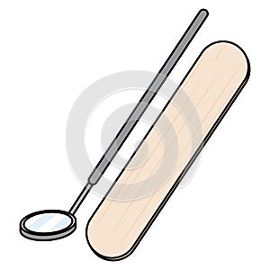 Medical mirror and tongue depressor