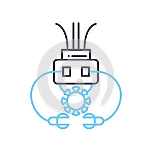 medical nanobots line icon, outline symbol, vector illustration, concept sign