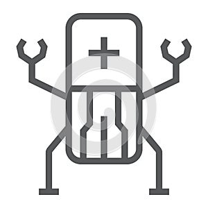 Medical nanobots line icon, technology and medical, nanorobot sign, vector graphics, a linear pattern on a white