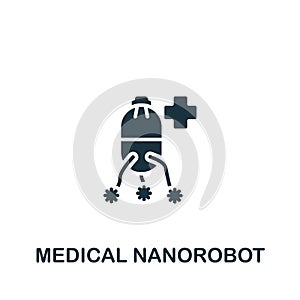 Medical Nanorobot icon. Monochrome simple Artificial Intelligence icon for templates, web design and infographics