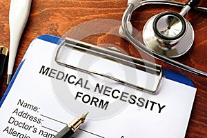 Medical Necessity form.