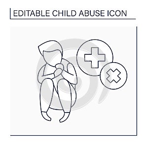 Medical neglect line icon