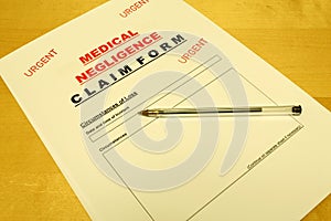 Medical Negligence Claim Form