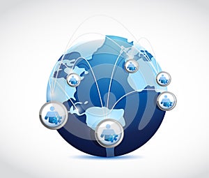 Medical network globe illustration design