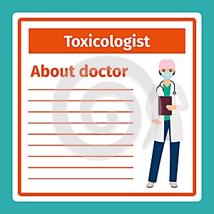 Medical notes about toxicologist