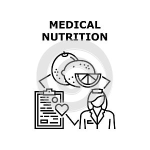 Medical Nutrition Diet Concept Black Illustration