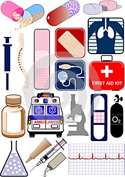 Medical objects, icons and logos