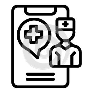Medical online help icon outline vector. Patient health