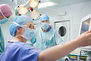Medical operation in modern hospital photo
