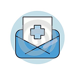 medical order in envelope health icon