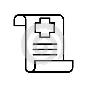 Medical order paper line style icon