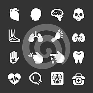 Medical and organ icon set