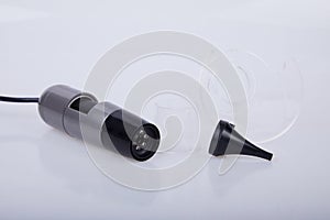 Medical otoscope used by ENT doctor for ear examination