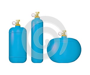 Medical oxygen cylinders.