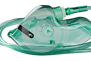 Medical oxygen mask isolated over  white background