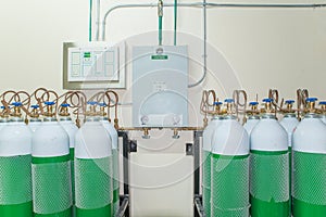 Medical Oxygen Tank in Hospital control room photo