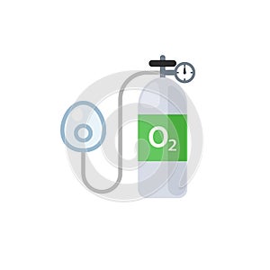 Medical oxygen tank icon. Clipart image