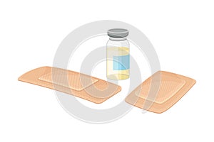 Medical Patch or Adhesive Plaster for First Aid Treatment Vector Illustration